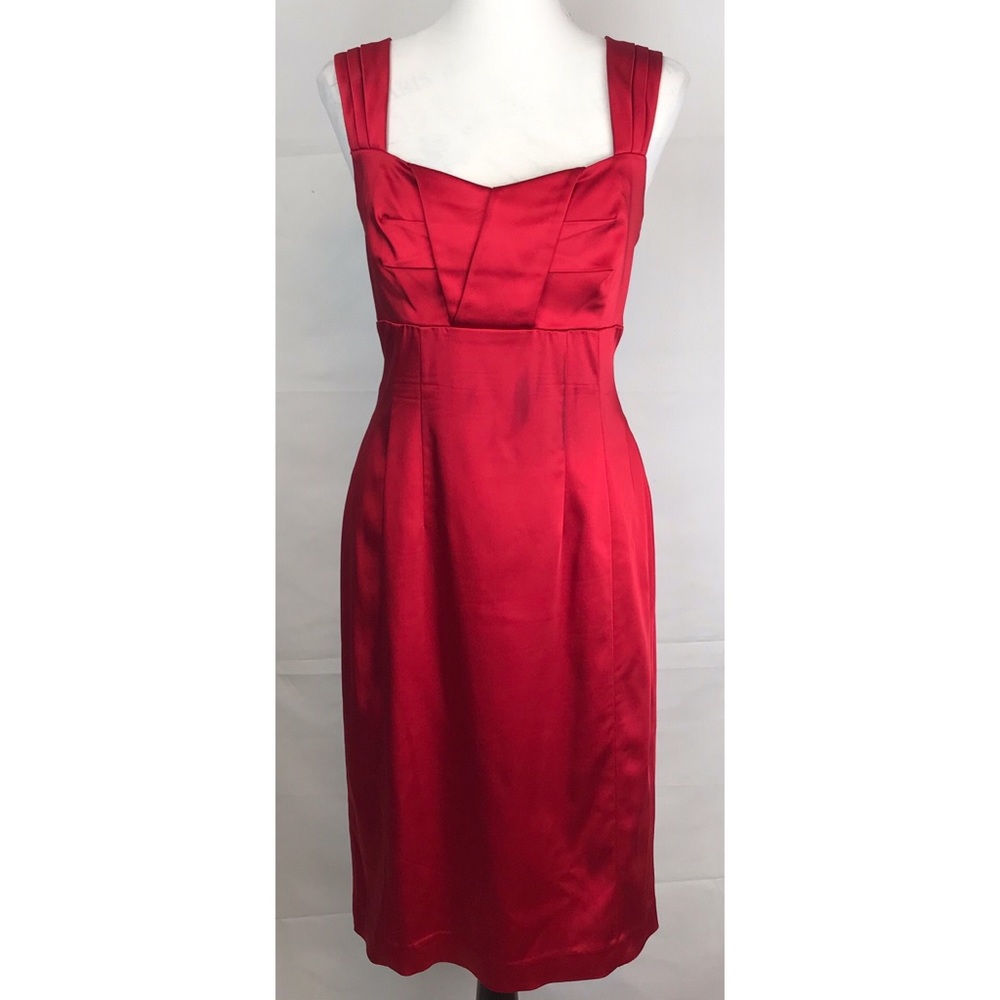 Calvin Klein Red Satin Cocktail Dress